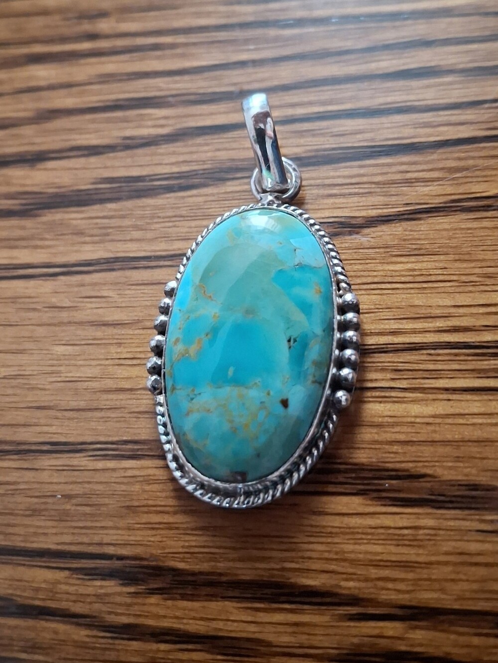 Kingman Turquoise Pendant Sterling Silver